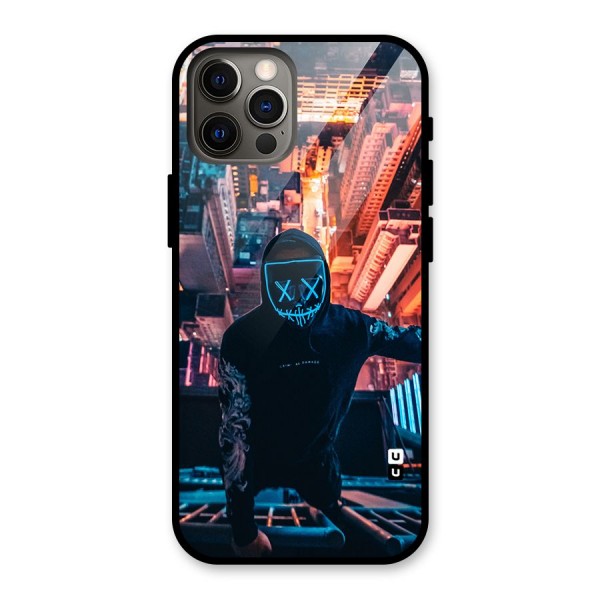 Mask Guy Climbing Building Glass Back Case for iPhone 12 Pro