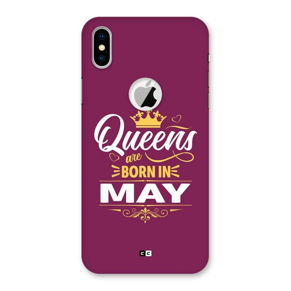 May Born Queens Back Case for iPhone XS Logo Cut