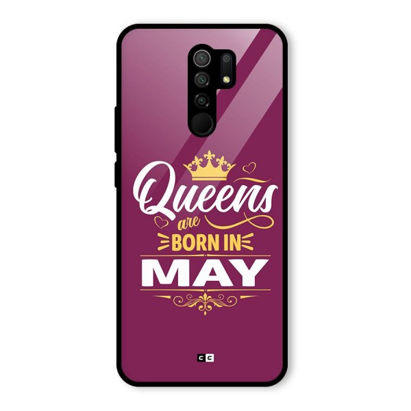 May Born Queens Glass Back Case for Redmi 9 Prime