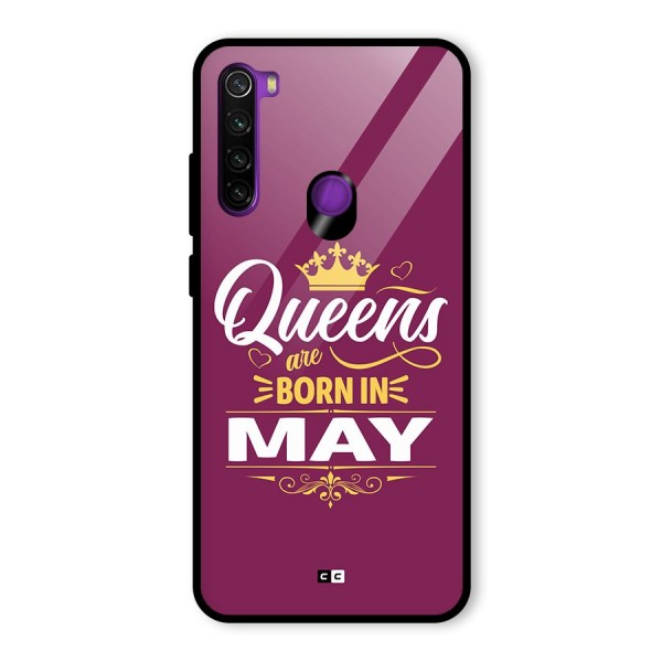 May Born Queens Glass Back Case for Redmi Note 8