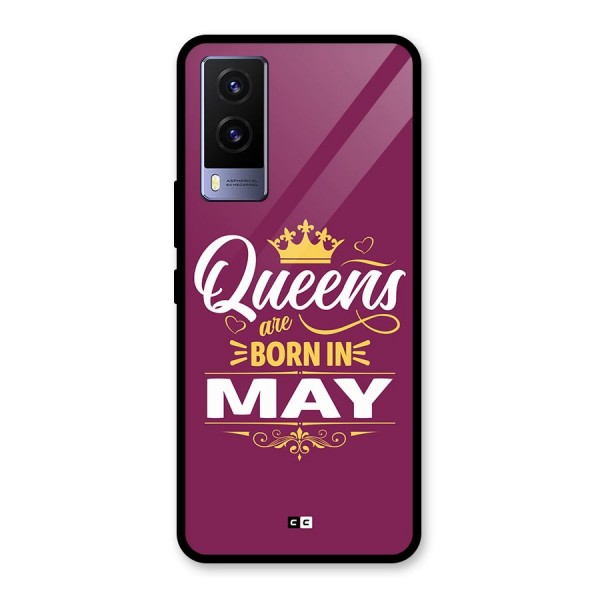 May Born Queens Glass Back Case for Vivo V21e 5G