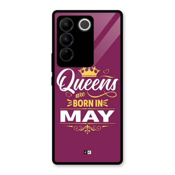 May Born Queens Glass Back Case for Vivo V27