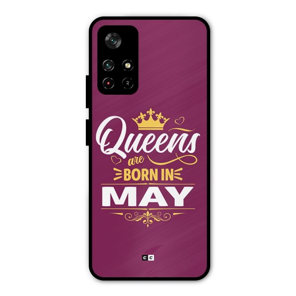 May Born Queens Metal Back Case for Poco M4 Pro 5G