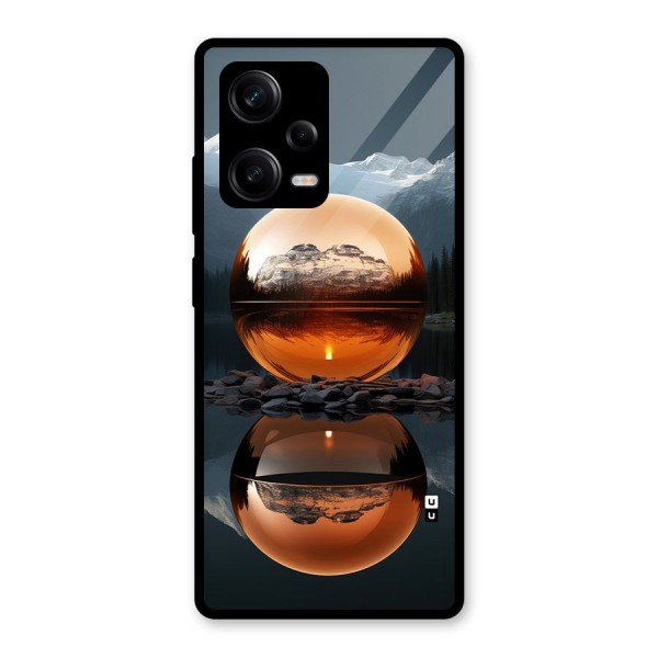 Metal Moon Glass Back Case for Redmi Note 12 Pro
