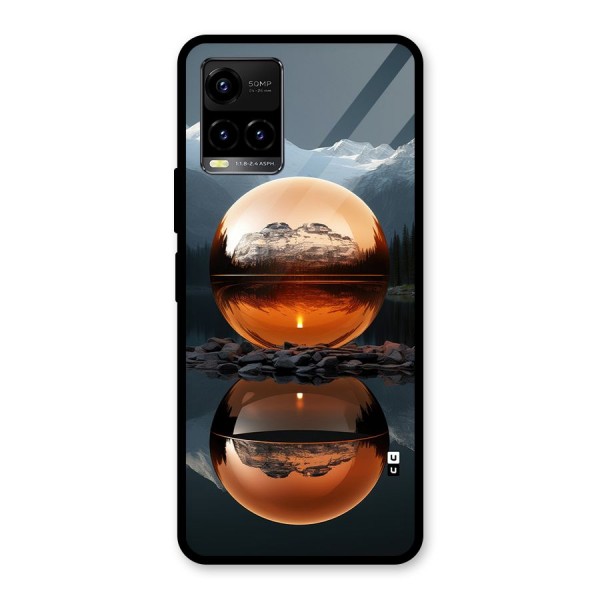 Metal Moon Glass Back Case for Vivo Y21G
