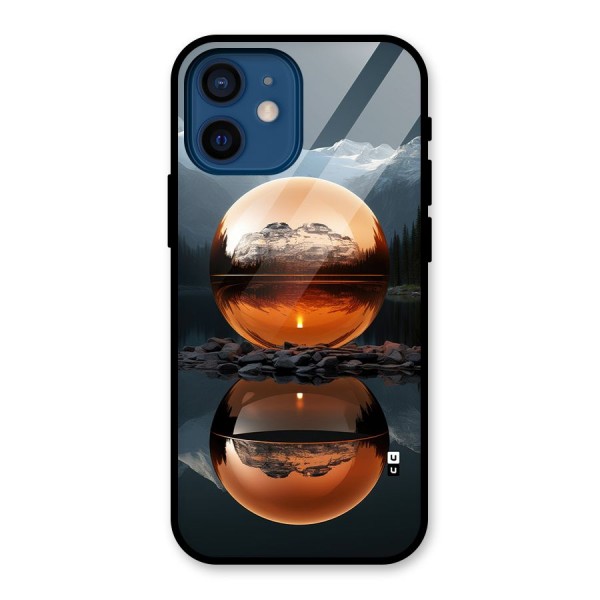 Metal Moon Glass Back Case for iPhone 12 Mini
