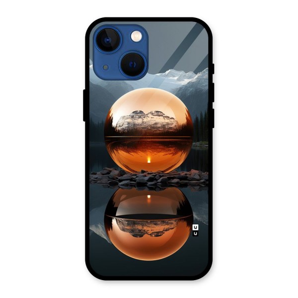 Metal Moon Glass Back Case for iPhone 13 Mini