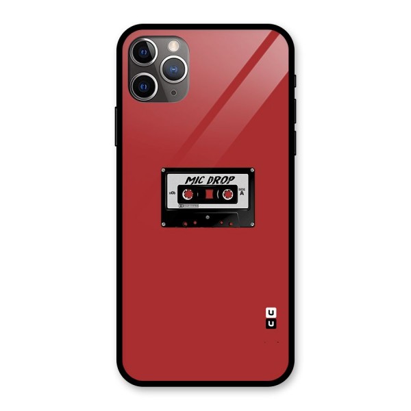 Mic Drop Cassette Minimalistic Glass Back Case for iPhone 11 Pro Max