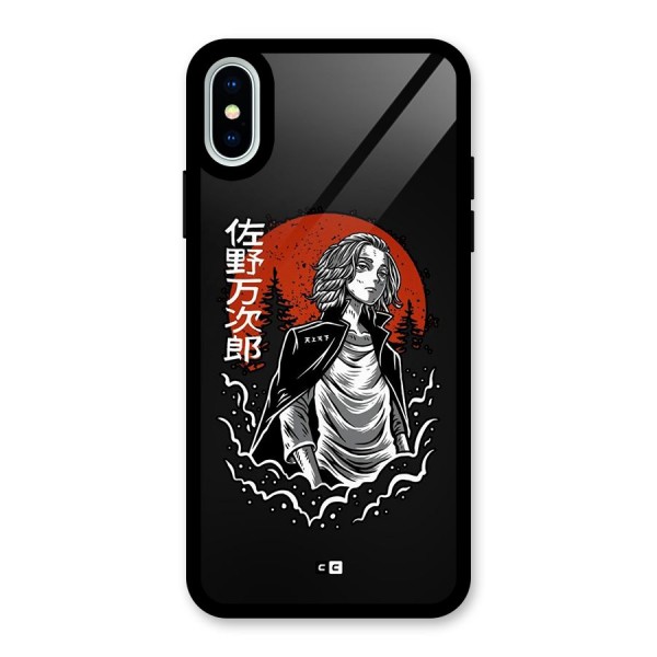 Mickey illustration Glass Back Case for iPhone X