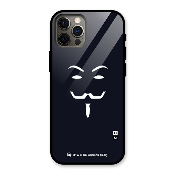 Minimal Anonymous Mask Glass Back Case for iPhone 12 Pro