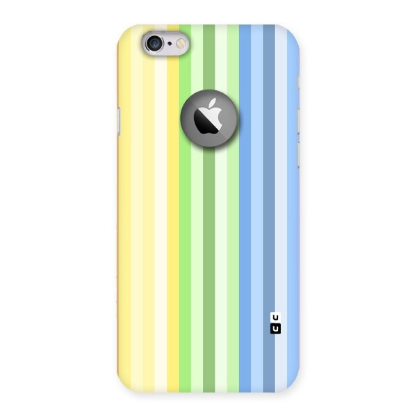Minimal Pastel Shades Stripes Back Case for iPhone 6 Logo Cut