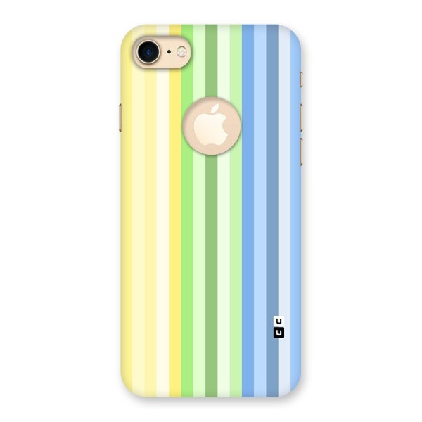 Minimal Pastel Shades Stripes Back Case for iPhone 7 Logo Cut