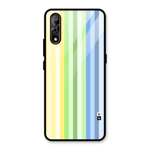 Minimal Pastel Shades Stripes Glass Back Case for Vivo S1