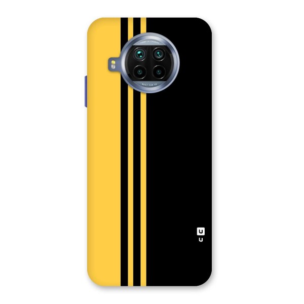 Minimal Yellow and Black Design Glass Back Case for Mi 10i