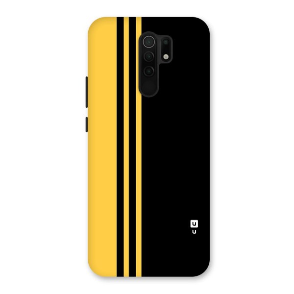 Minimal Yellow and Black Design Back Case for Redmi 9 Prime