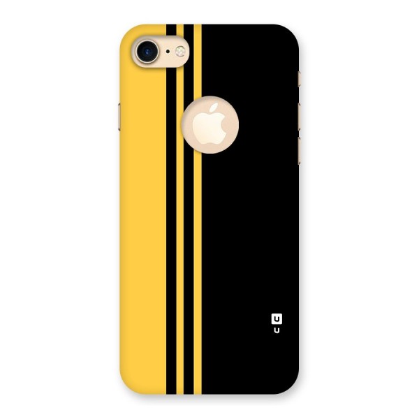 Minimal Yellow and Black Design Back Case for iPhone 7 Logo Cut
