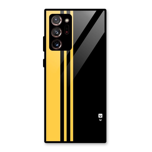 Minimal Yellow and Black Design Glass Back Case for Galaxy Note 20 Ultra