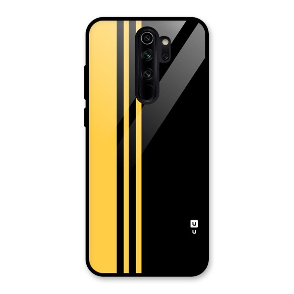 Minimal Yellow and Black Design Glass Back Case for Redmi Note 8 Pro