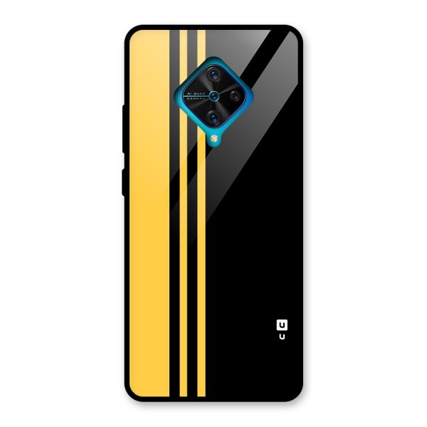 Minimal Yellow and Black Design Glass Back Case for Vivo S1 Pro