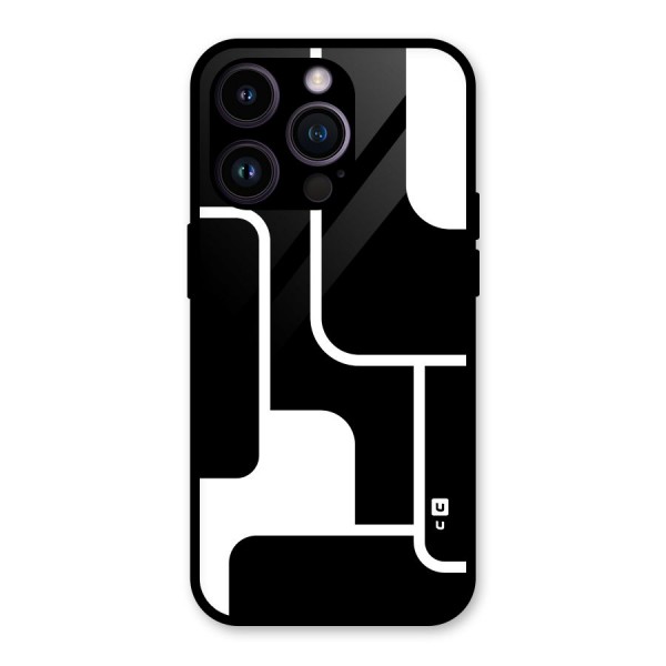 Minimalistic Shapes Glass Back Case for iPhone 14 Pro