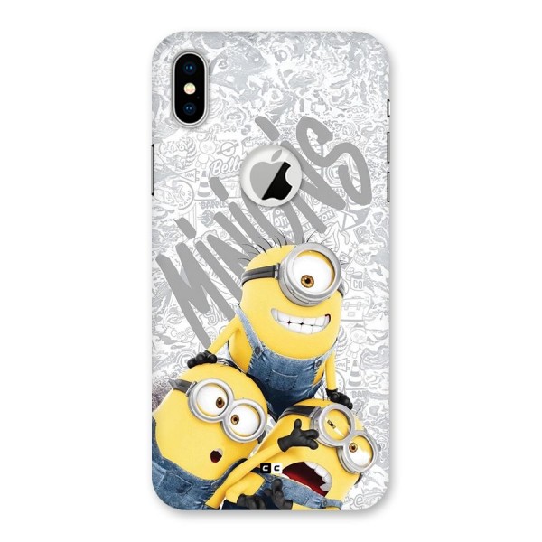 Minions Typo Back Case for iPhone X Logo Cut