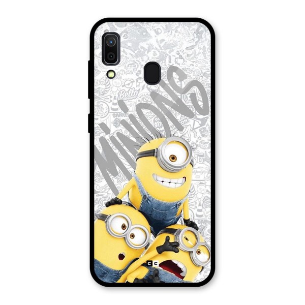 Minions Typo Glass Back Case for Galaxy A30