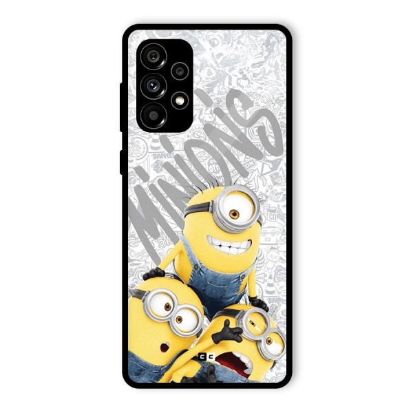 Minions Typo Glass Back Case for Galaxy A73 5G