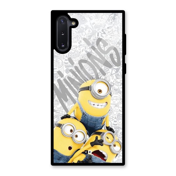 Minions Typo Glass Back Case for Galaxy Note 10