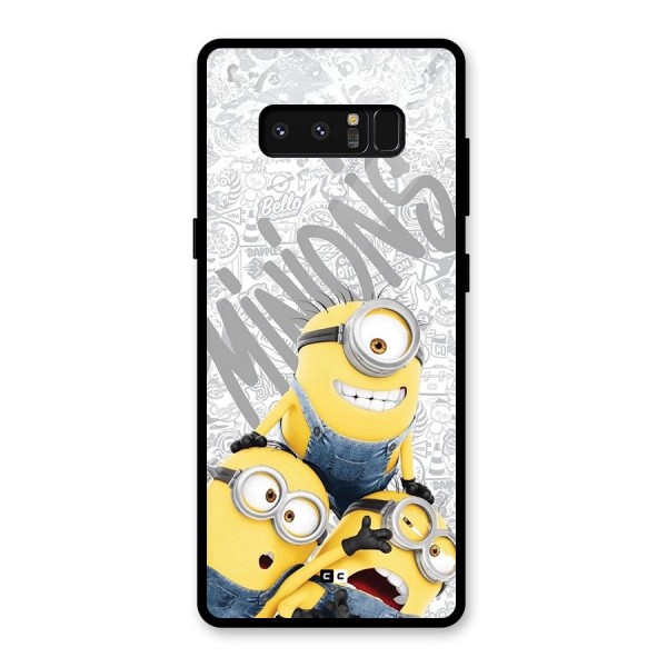 Minions Typo Glass Back Case for Galaxy Note 8
