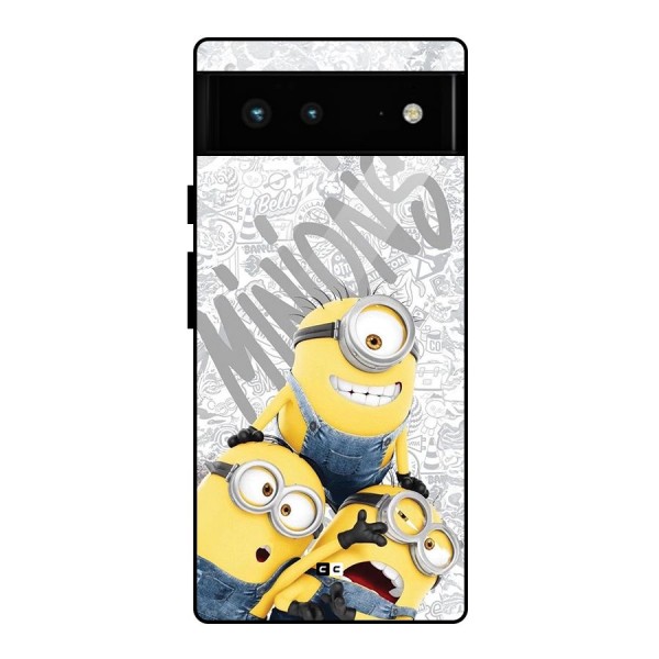 Minions Typo Glass Back Case for Google Pixel 6