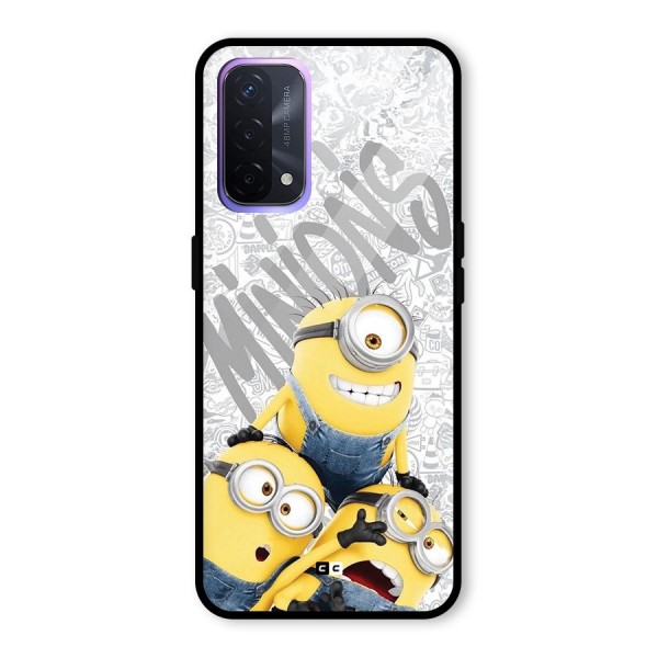 Minions Typo Glass Back Case for Oppo A74 5G