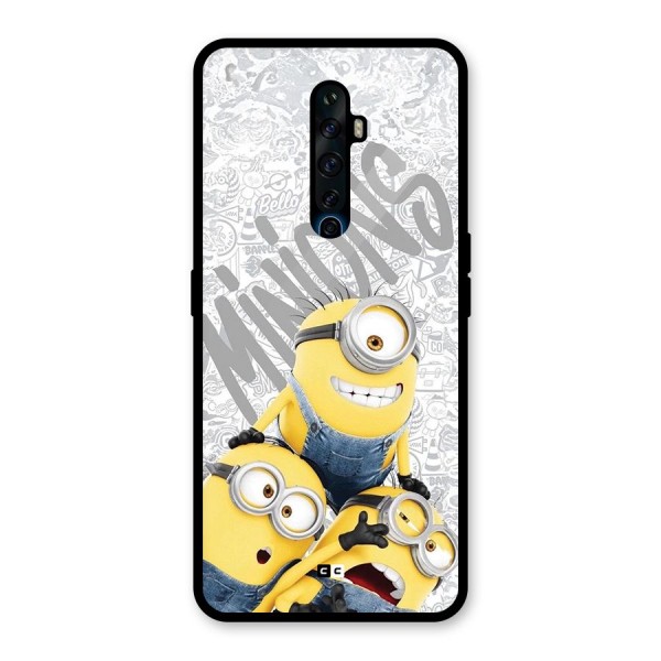 Minions Typo Glass Back Case for Oppo Reno2 F