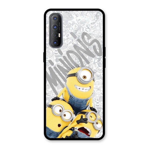 Minions Typo Glass Back Case for Oppo Reno3 Pro
