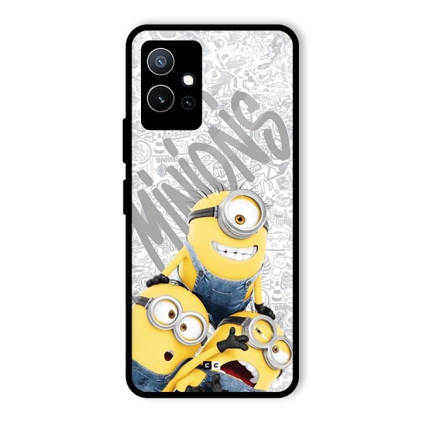 Minions Typo Glass Back Case for Vivo iQOO Z6