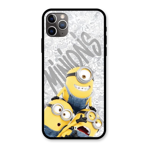 Minions Typo Glass Back Case for iPhone 11 Pro Max