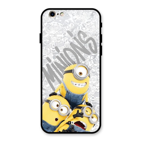 Minions Typo Glass Back Case for iPhone 6 6S