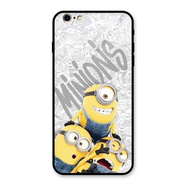 Minions Typo Glass Back Case for iPhone 6 Plus 6S Plus