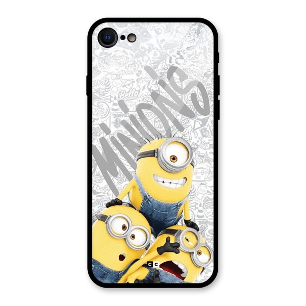 Minions Typo Glass Back Case for iPhone 7