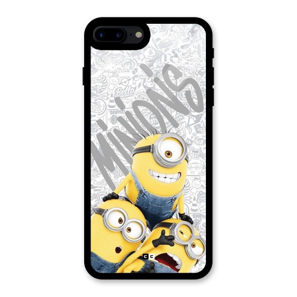Minions Typo Glass Back Case for iPhone 8 Plus