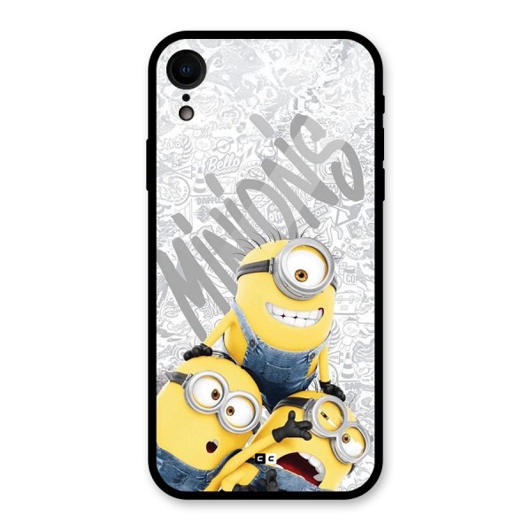 Minions Typo Glass Back Case for iPhone XR