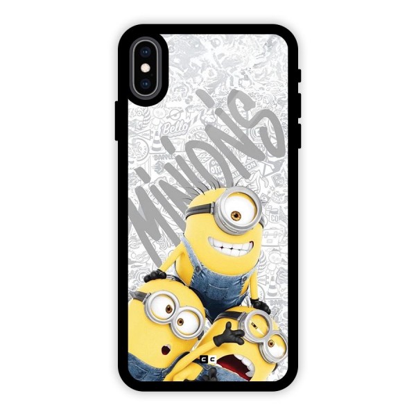 Minions Typo Glass Back Case for iPhone XS Max