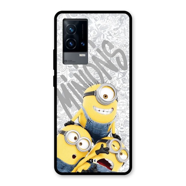 Minions Typo Glass Back Case for iQOO 9 5G