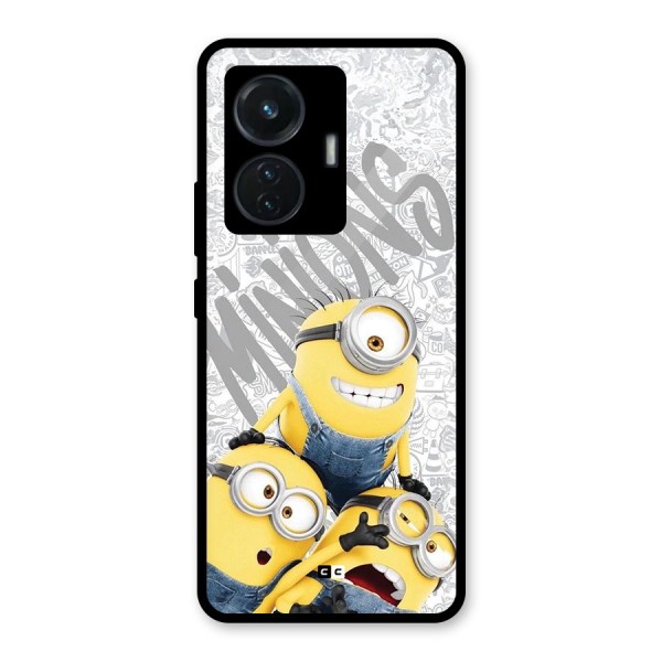 Minions Typo Glass Back Case for iQOO Z6 44W