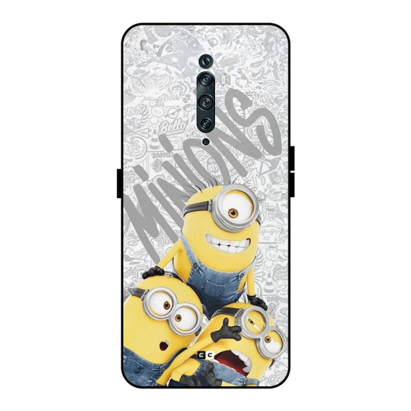 Minions Typo Metal Back Case for Oppo Reno2 F