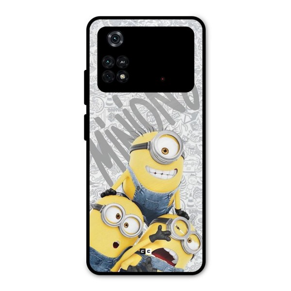 Minions Typo Metal Back Case for Poco M4 Pro 4G