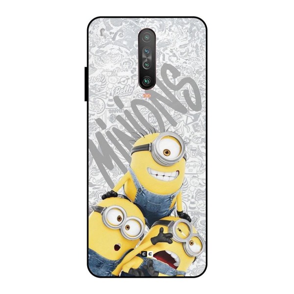 Minions Typo Metal Back Case for Poco X2