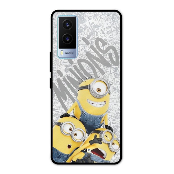 Minions Typo Metal Back Case for Vivo V21e 5G