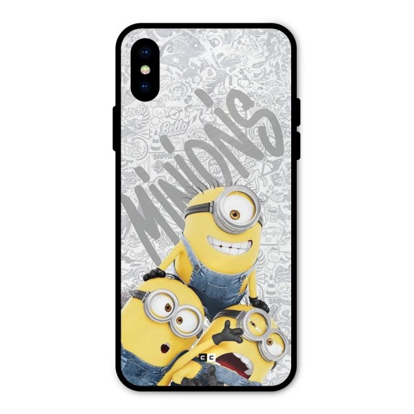 Minions Typo Metal Back Case for iPhone X