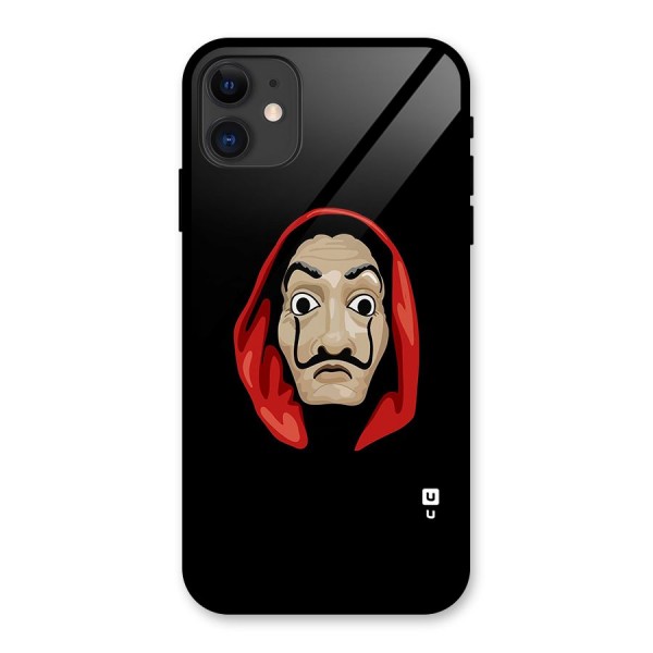 Money Heist Mask Glass Back Case for iPhone 11