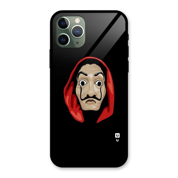 Money Heist Mask Glass Back Case for iPhone 11 Pro